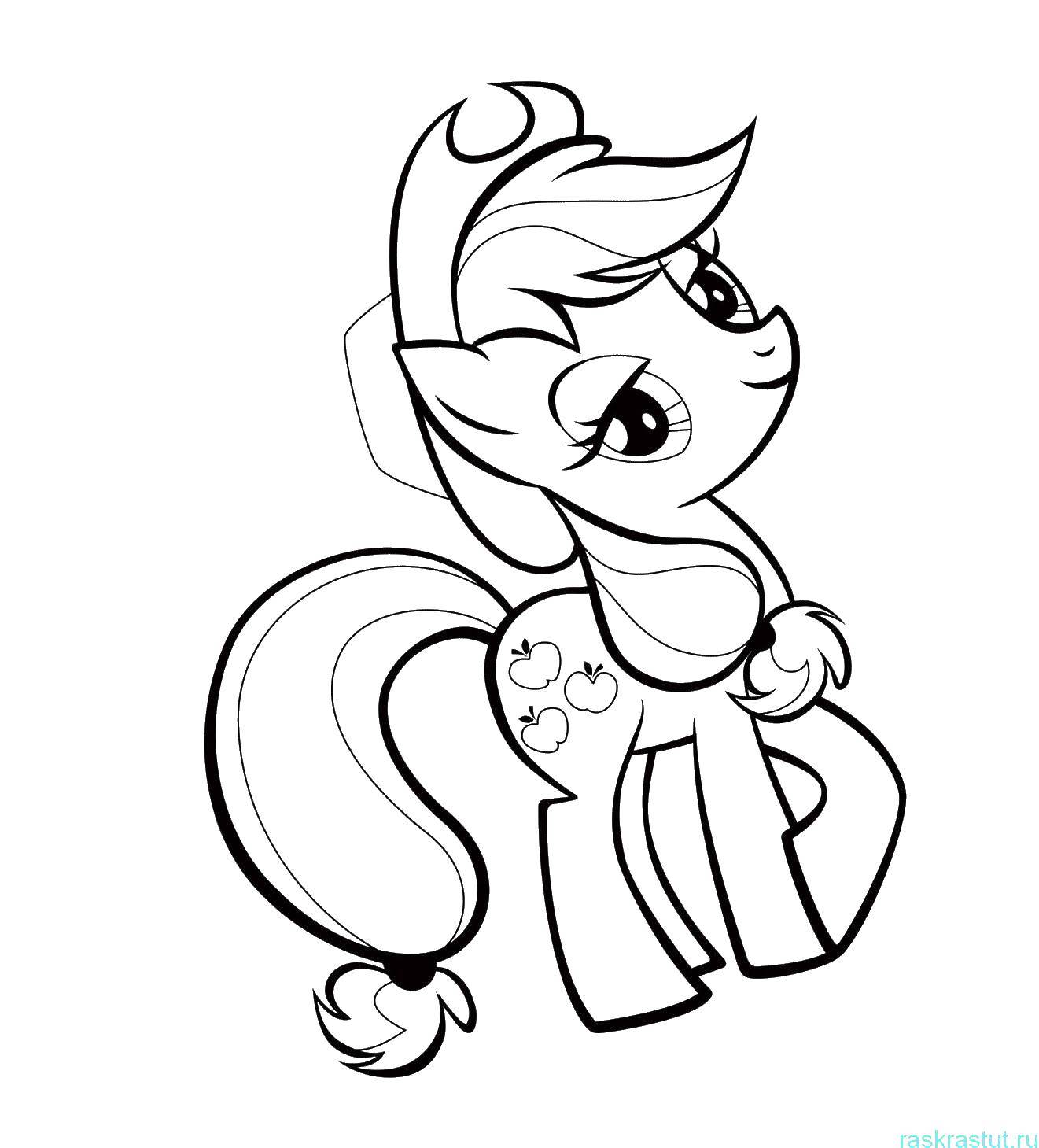 Coloring Apple Jack pony. Category my little pony. Tags:  pony, Apple Jack.