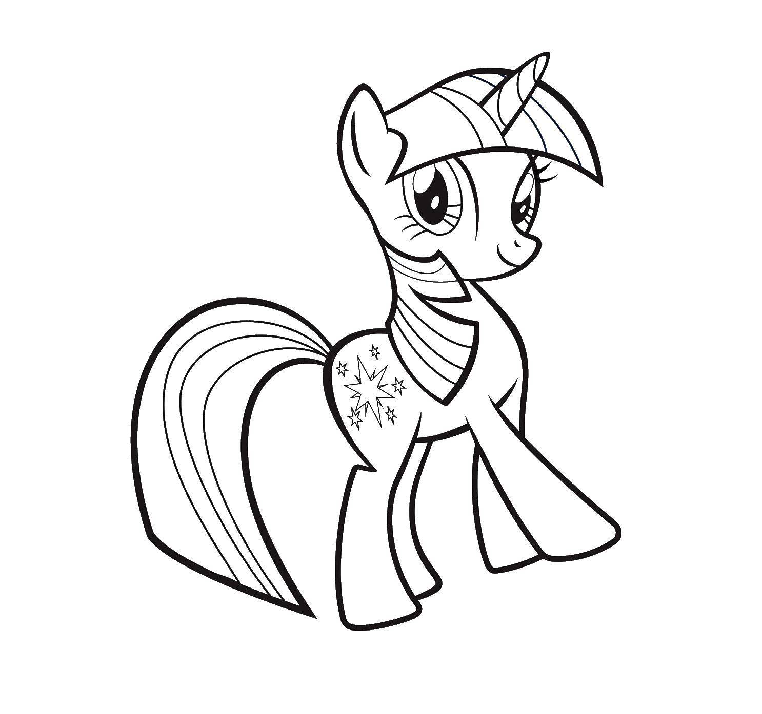 Coloring Beautiful pony. Category my little pony. Tags:  Pony, My little pony.