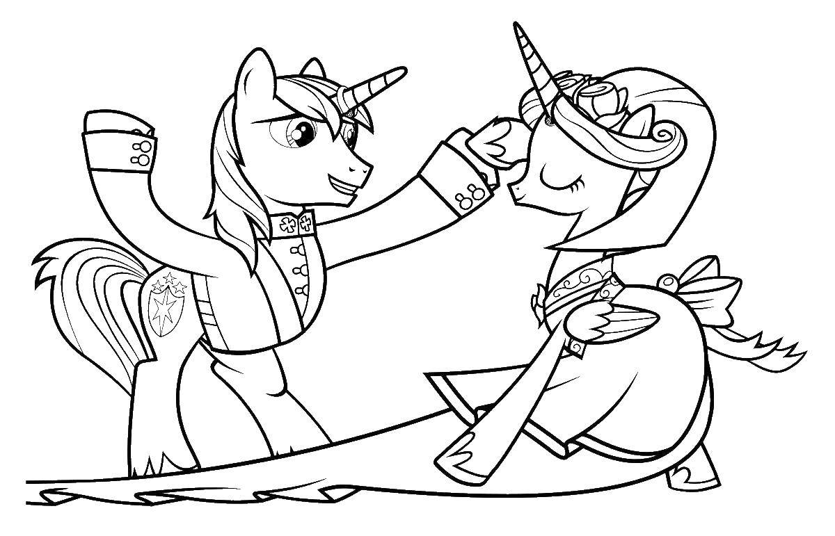 Coloring Princess cadance and shining armor. Category my little pony. Tags:  Princess Cadance, Shining Armor.