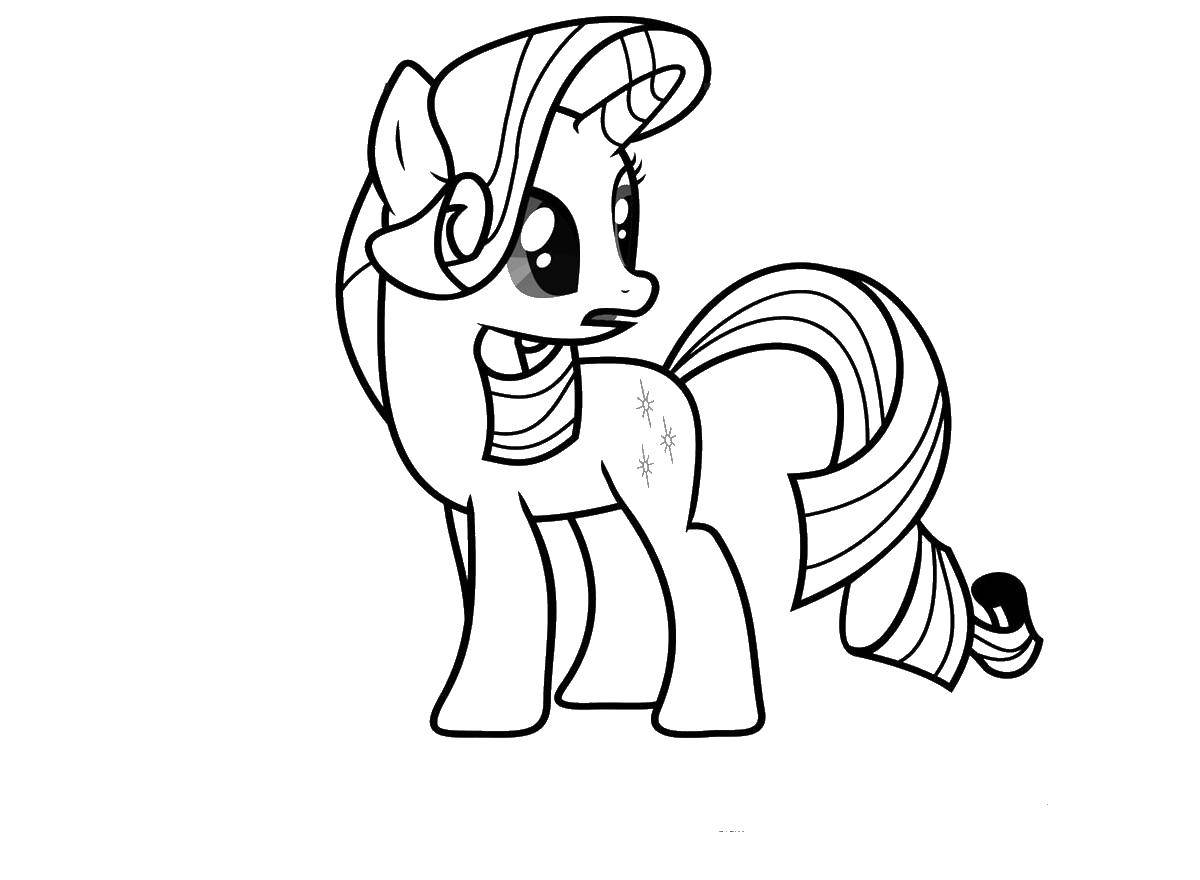 Название: Раскраска Рарити пони. Категория: мой маленький пони. Теги: пони, Рарити.