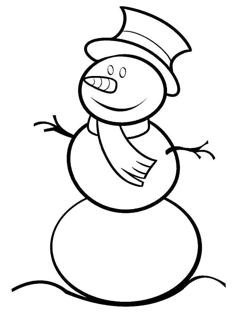 Coloring Snegovichok. Category winter. Tags:  Winter, snowman, snow.