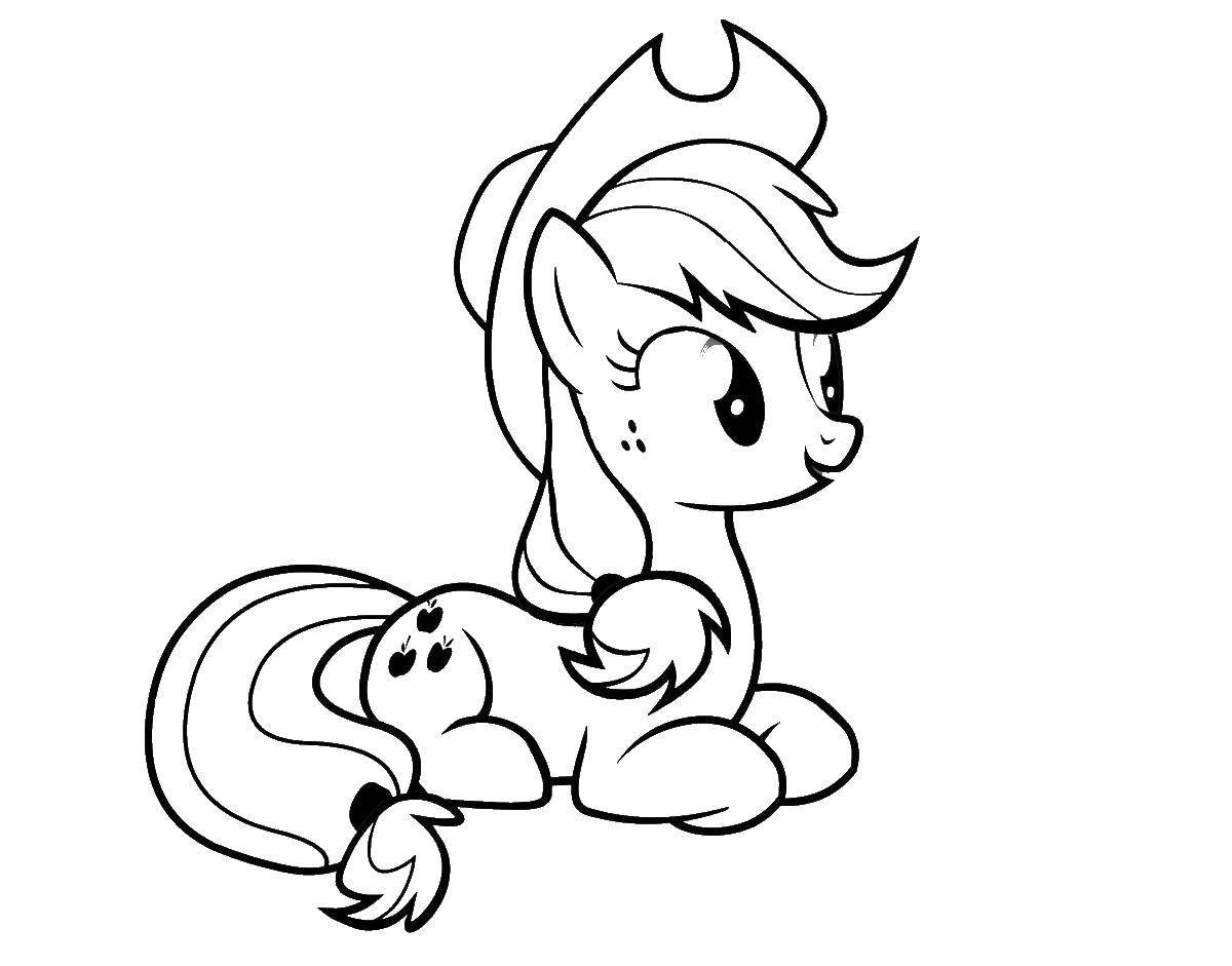 Название: Раскраска Пони-кавбой. Категория: мой маленький пони. Теги: Пони, "My little pony".