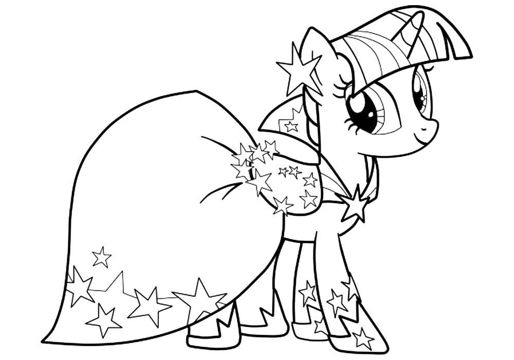 Название: Раскраска Пони в звёздочках. Категория: Пони. Теги: Пони, "My little pony".