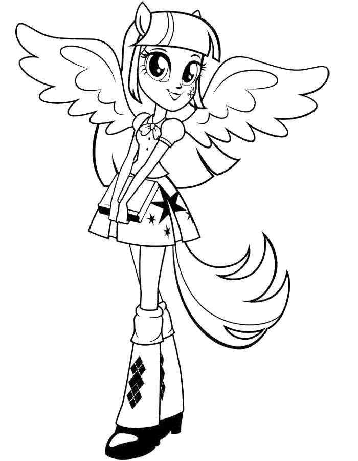 Coloring Girl-pony. Category Ponies. Tags:  Ponies.