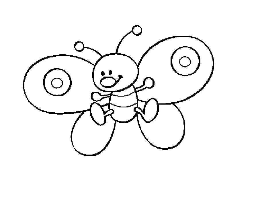 Название: Раскраска Игривая бабочка. Категория: малышам. Теги: Бабочка.