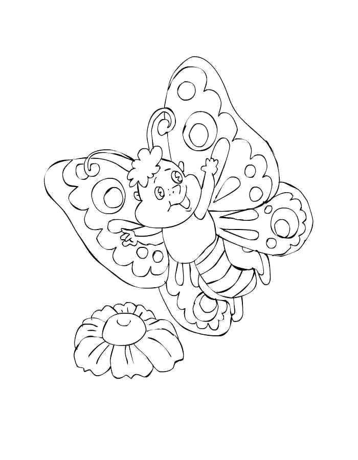 Coloring Boy butterfly. Category little ones. Tags:  Butterfly.