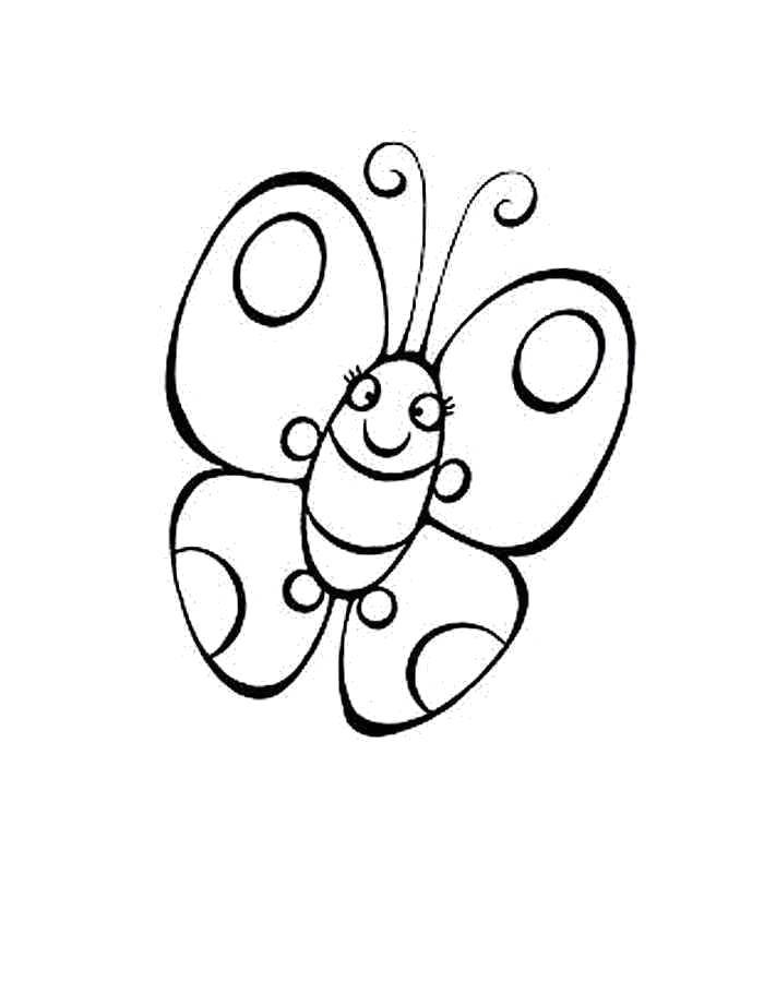 Название: Раскраска Маленькая бабочка. Категория: раскраски для маленьких. Теги: Бабочка.