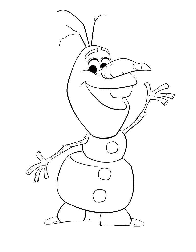 Coloring Olaf. Category Disney cartoons. Tags:  Olaf, Anna.