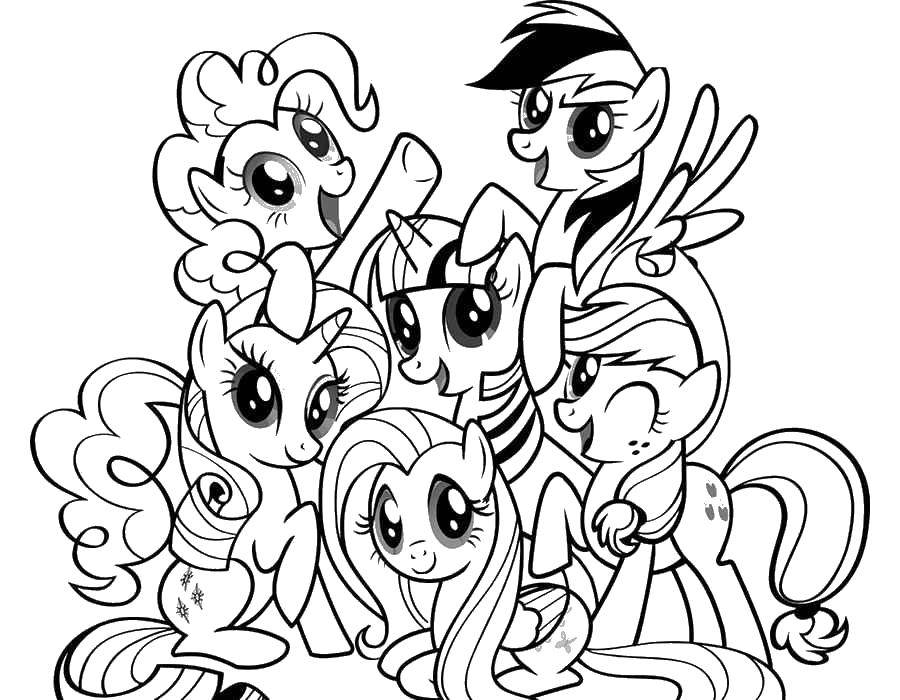 Coloring Pony-girlfriends having fun. Category my little pony. Tags:  Pony, My little pony.