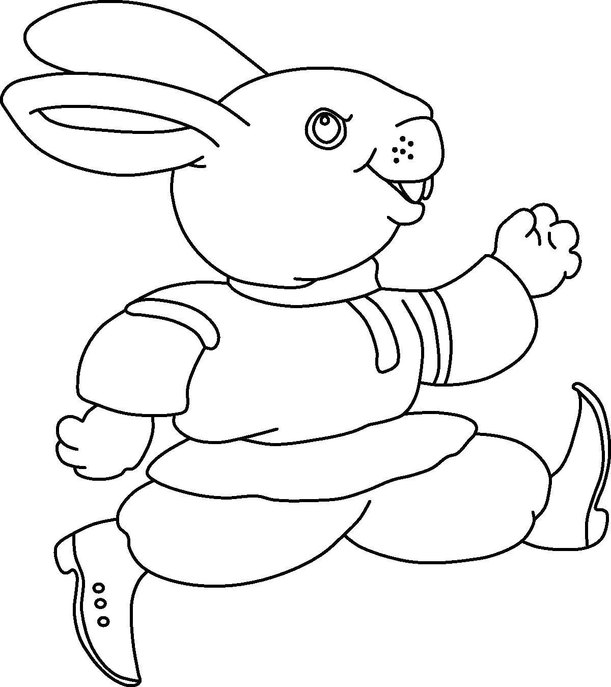 Название: Раскраска Весёлый зайчик. Категория: Раскраски для малышей. Теги: Животные, зайчик.
