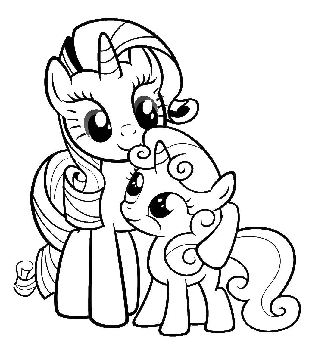 Coloring Two panasci. Category my little pony. Tags:  Pony, My little pony.