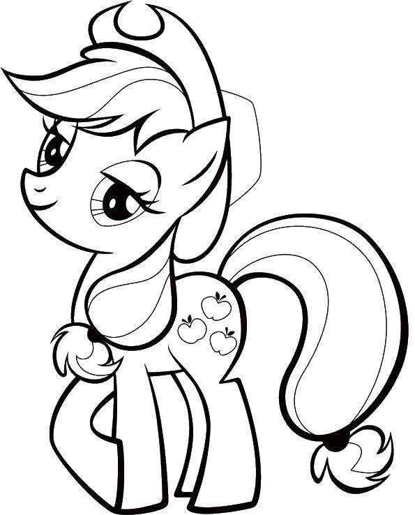 Coloring Apple Jack pony. Category Ponies. Tags:  Apple Jack, pony.