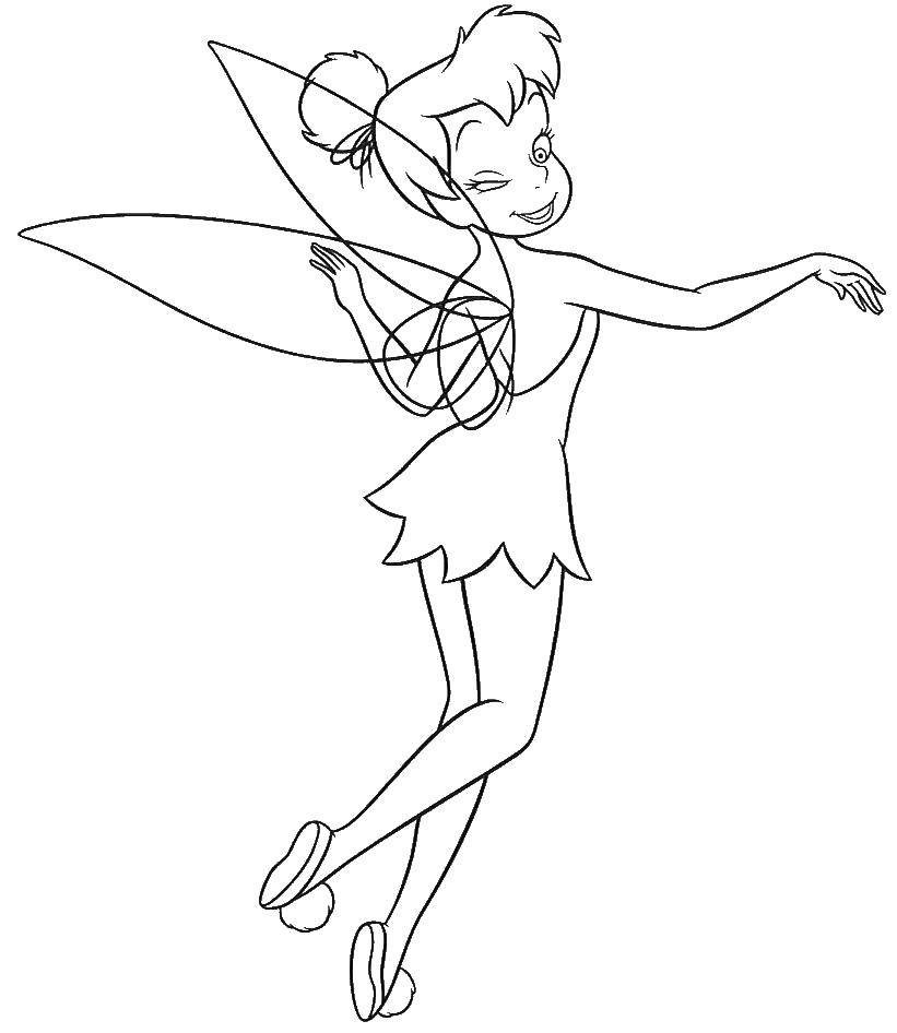 Coloring Tinker bell from disney fairies. Category fairies. Tags:  Fairy, tale.
