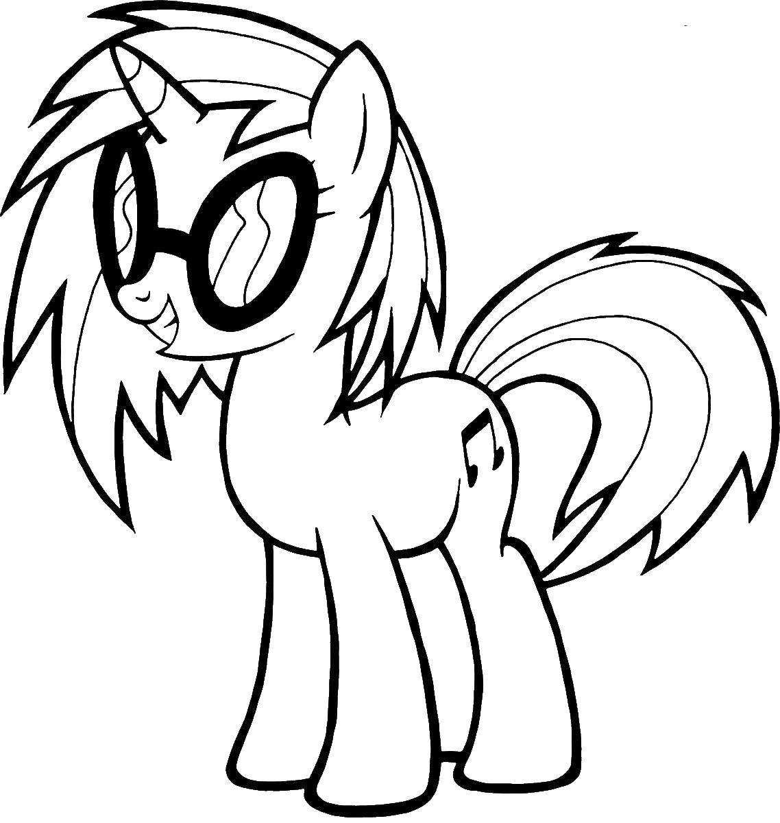 Coloring Ponies with glasses. Category Ponies. Tags:  Pony, My little pony.