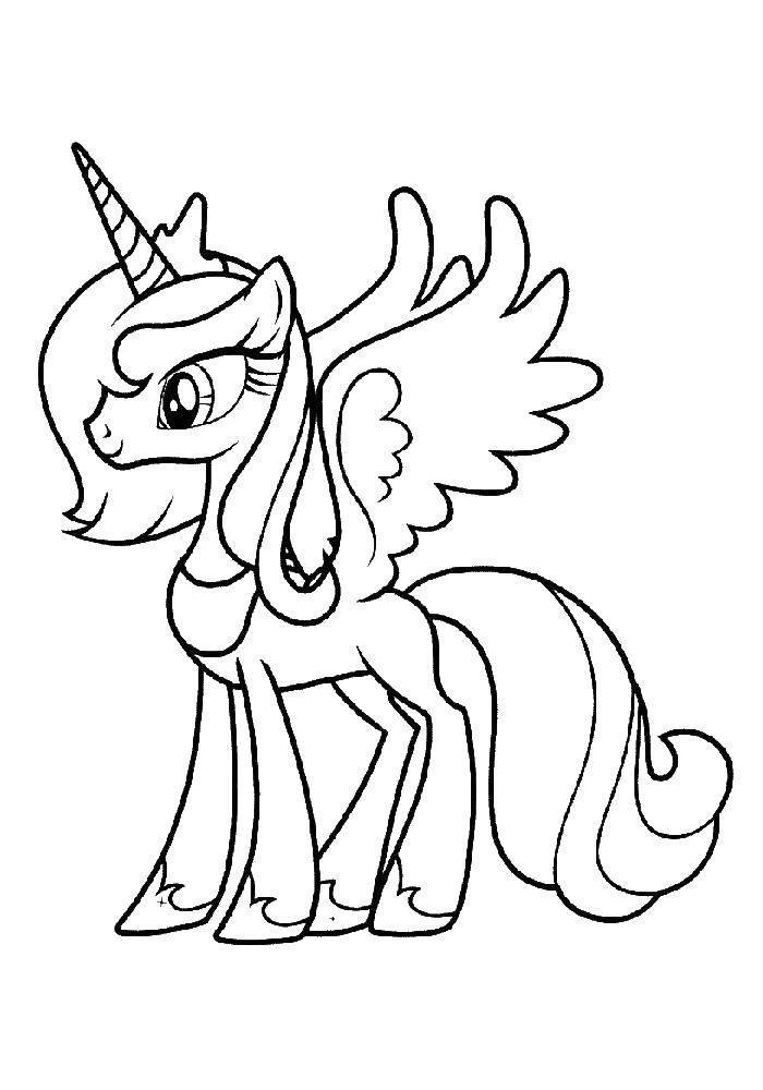 Coloring Princess Luna pony. Category Ponies. Tags:  Princess Luna, pony.