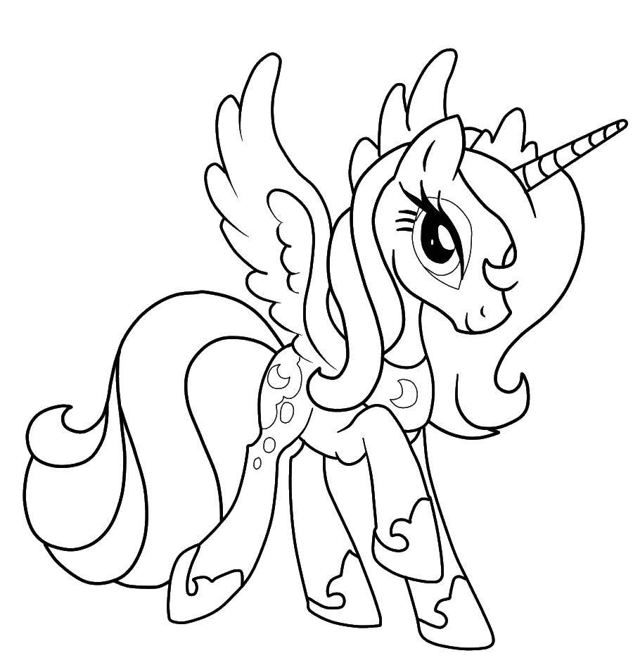 Coloring Princess Luna pony. Category Ponies. Tags:  Princess Luna, pony.