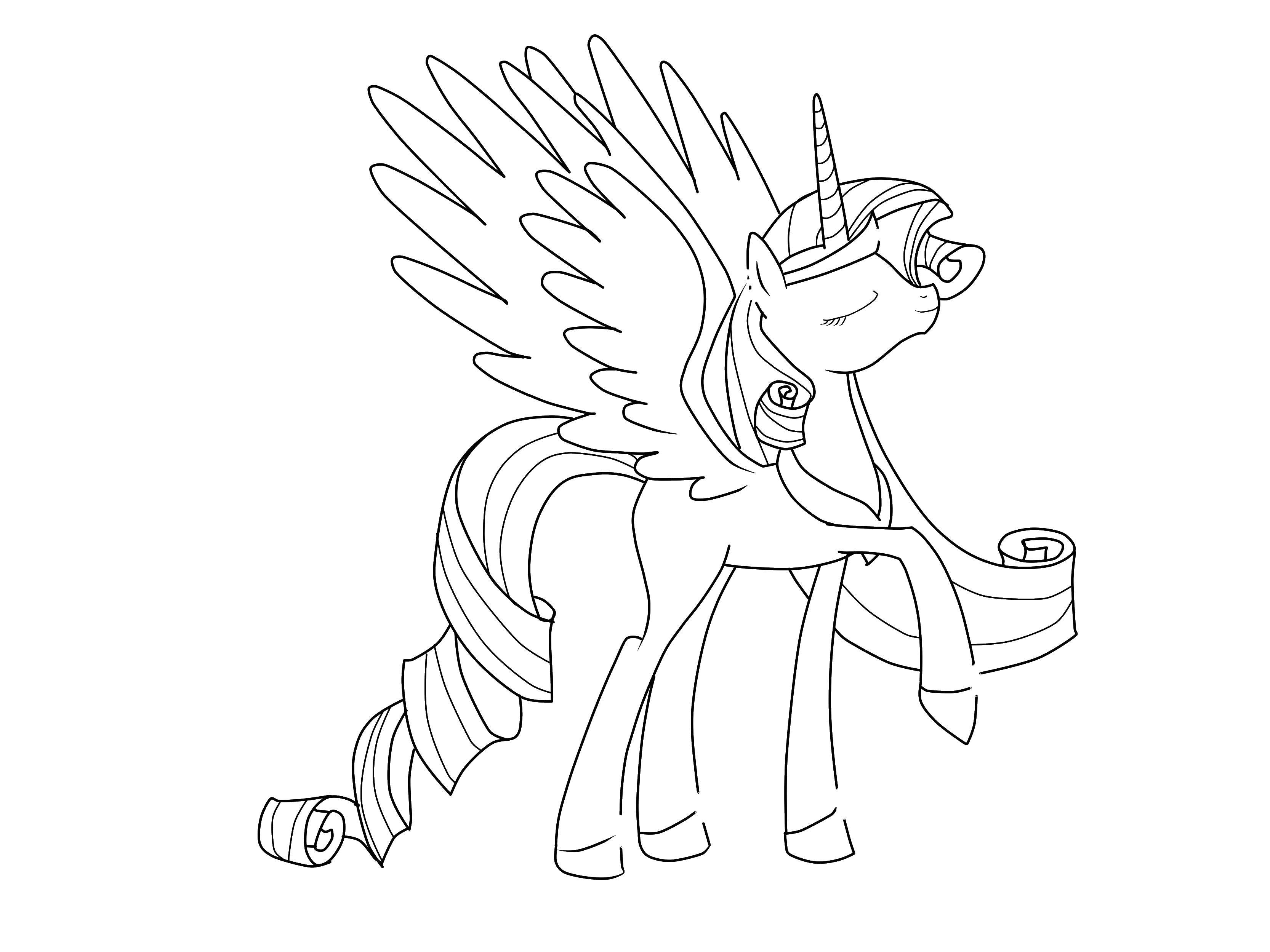 Название: Раскраска Принцесса селестия. Категория: мой маленький пони. Теги: принцесса селестия.