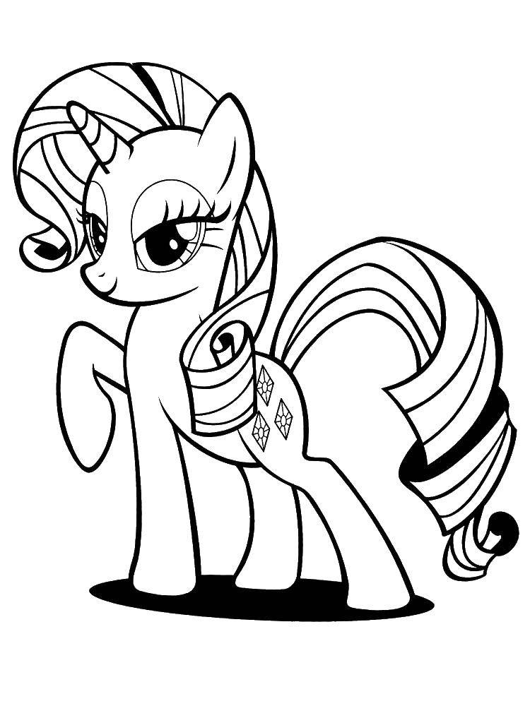 Название: Раскраска Рарити пони. Категория: мой маленький пони. Теги: рарити, пони.