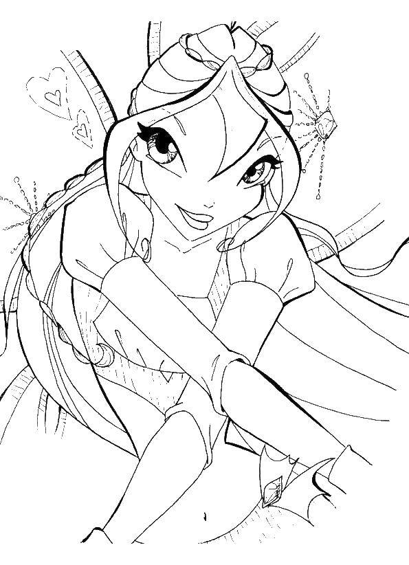 Coloring Bloom from winx club. Category Winx. Tags:  BLOOM, Fairy, Winx.