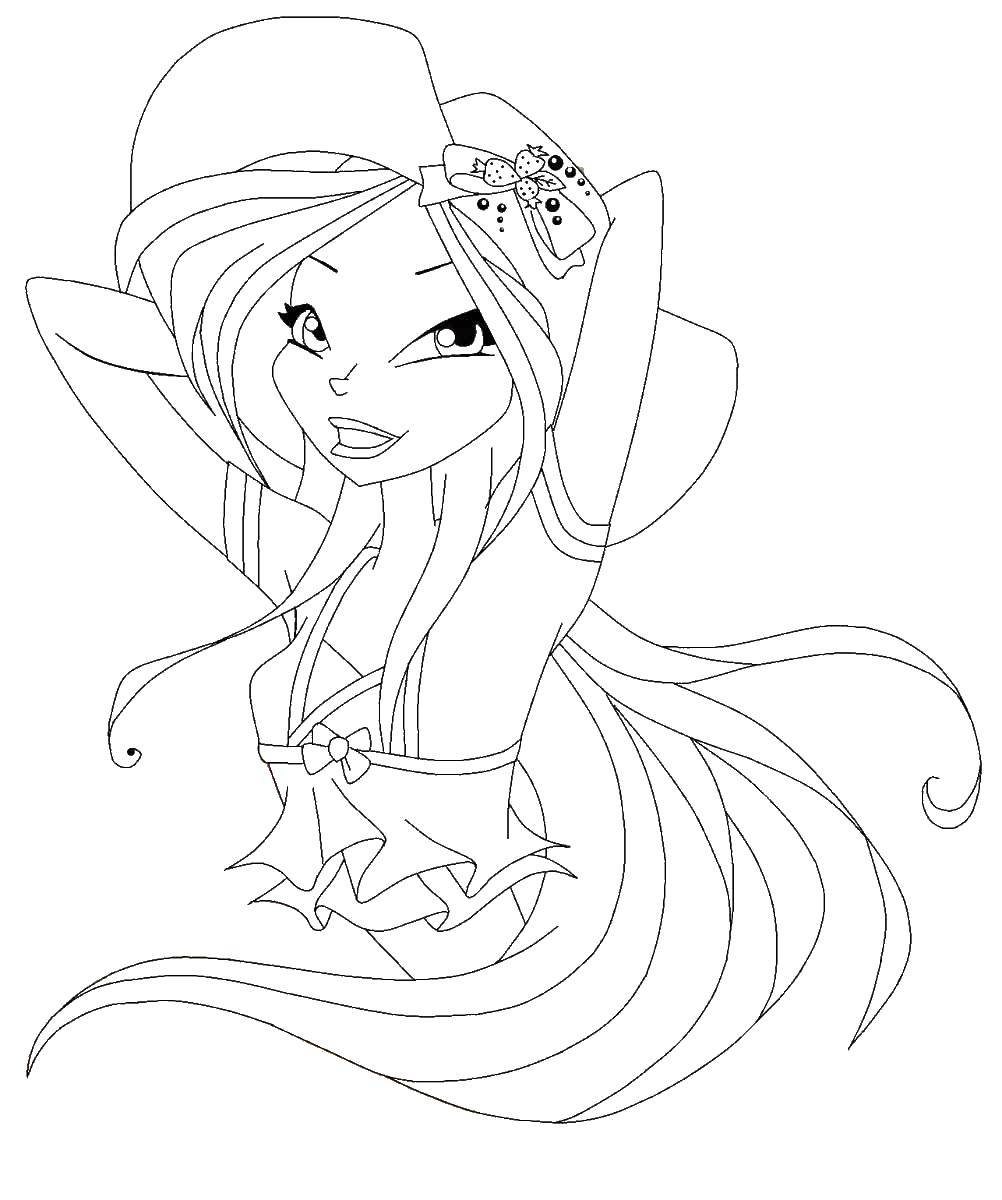 Winx Club Flora Coloring Pages Flora Black And White Line Art Coloring