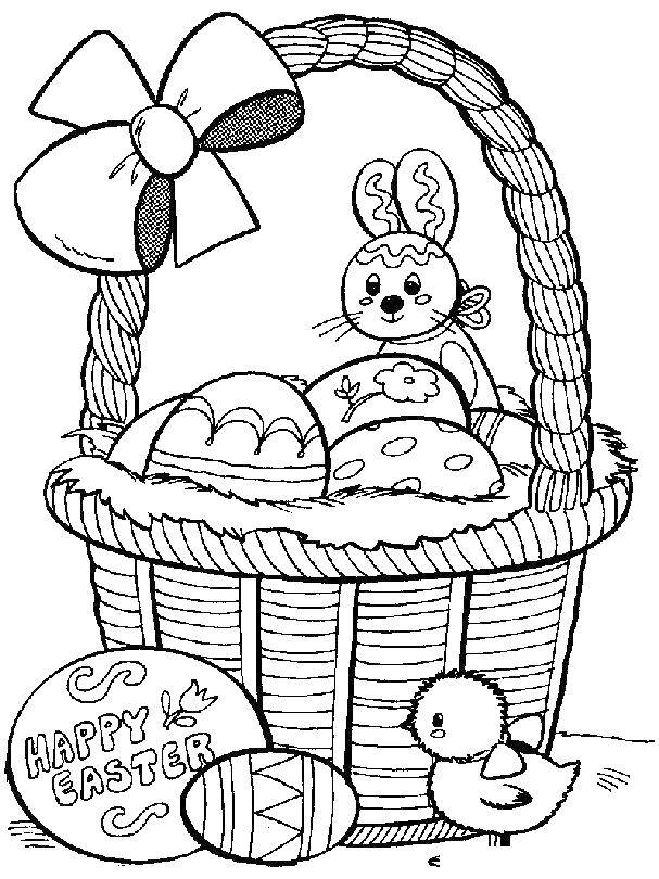 Coloring Easter eggs in basket. Category Easter. Tags:  Easter eggs, basket, Easter.