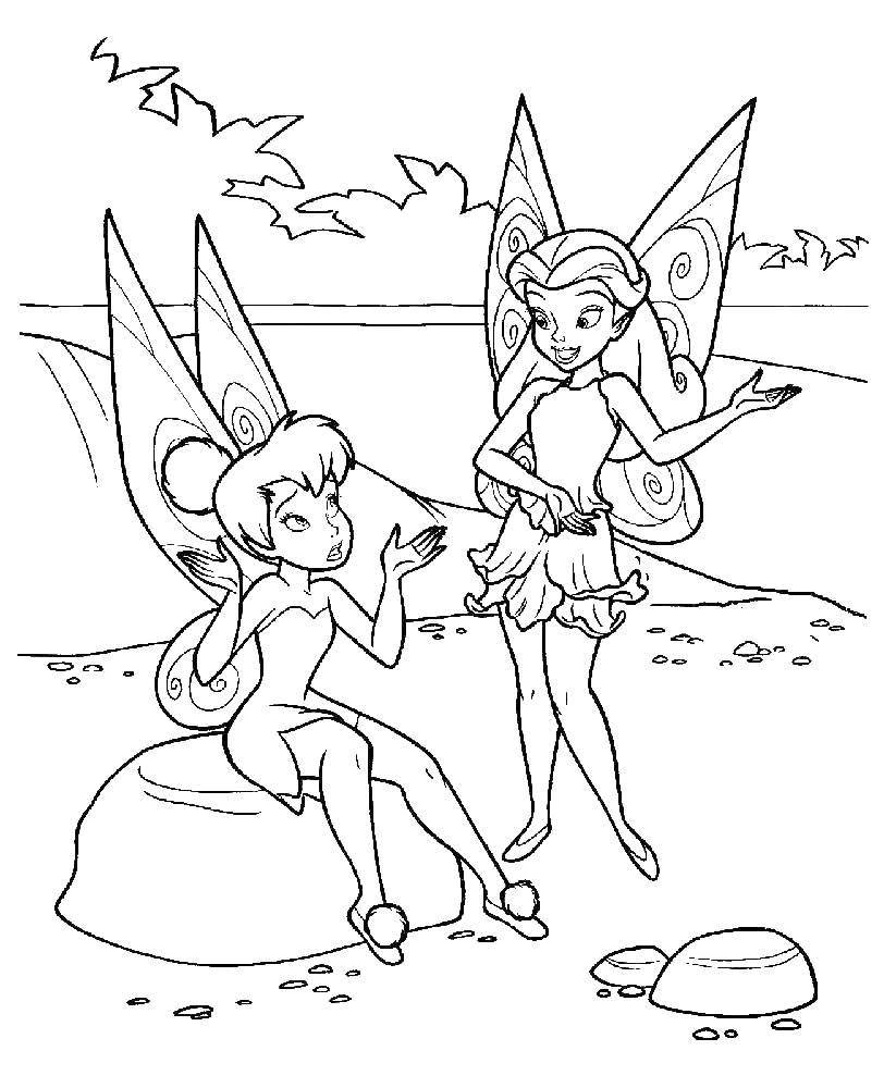 Coloring Tinker bell and socket. Category fairies. Tags:  fairy, Dindin.