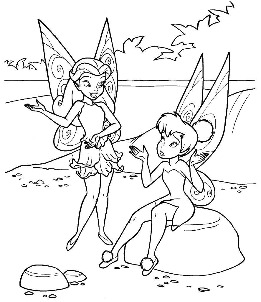Coloring Tinker bell and socket. Category fairies. Tags:  fairy, Dindin.