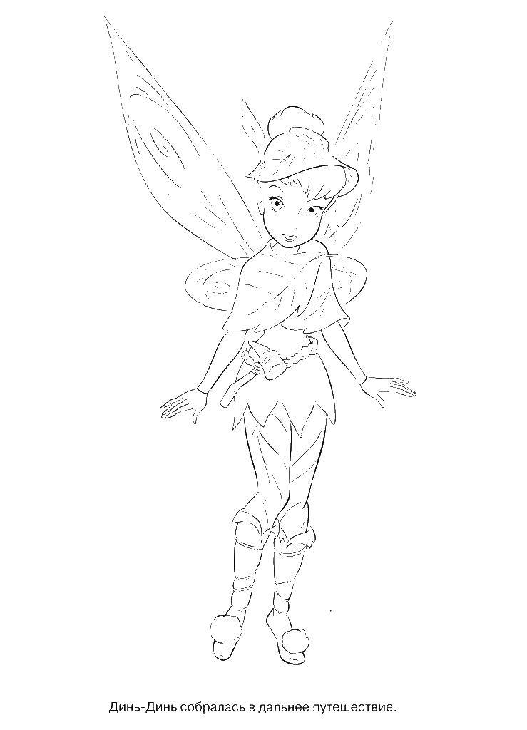 Coloring Tinker bell is going on a trip. Category fairies. Tags:  fairies Dingding.