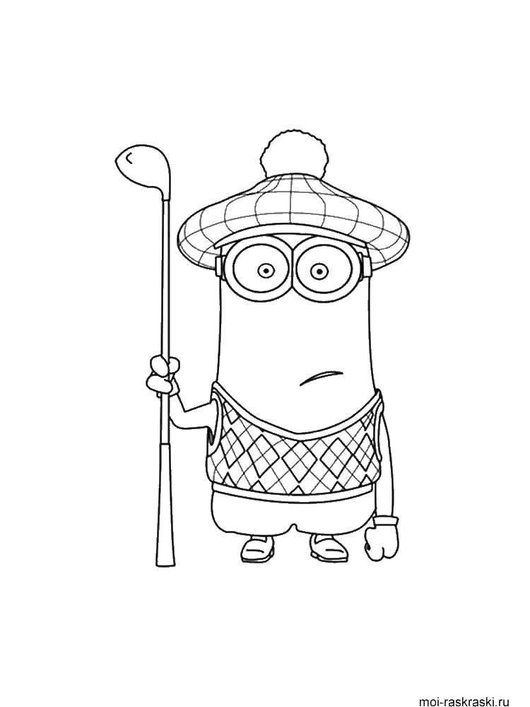 Coloring Minion playing Golf. Category the minions. Tags:  the minions.