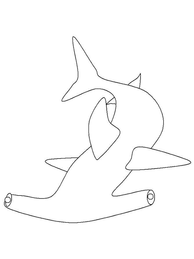 Название: Раскраска Акула молот. Категория: Акулы. Теги: Акула, молот.
