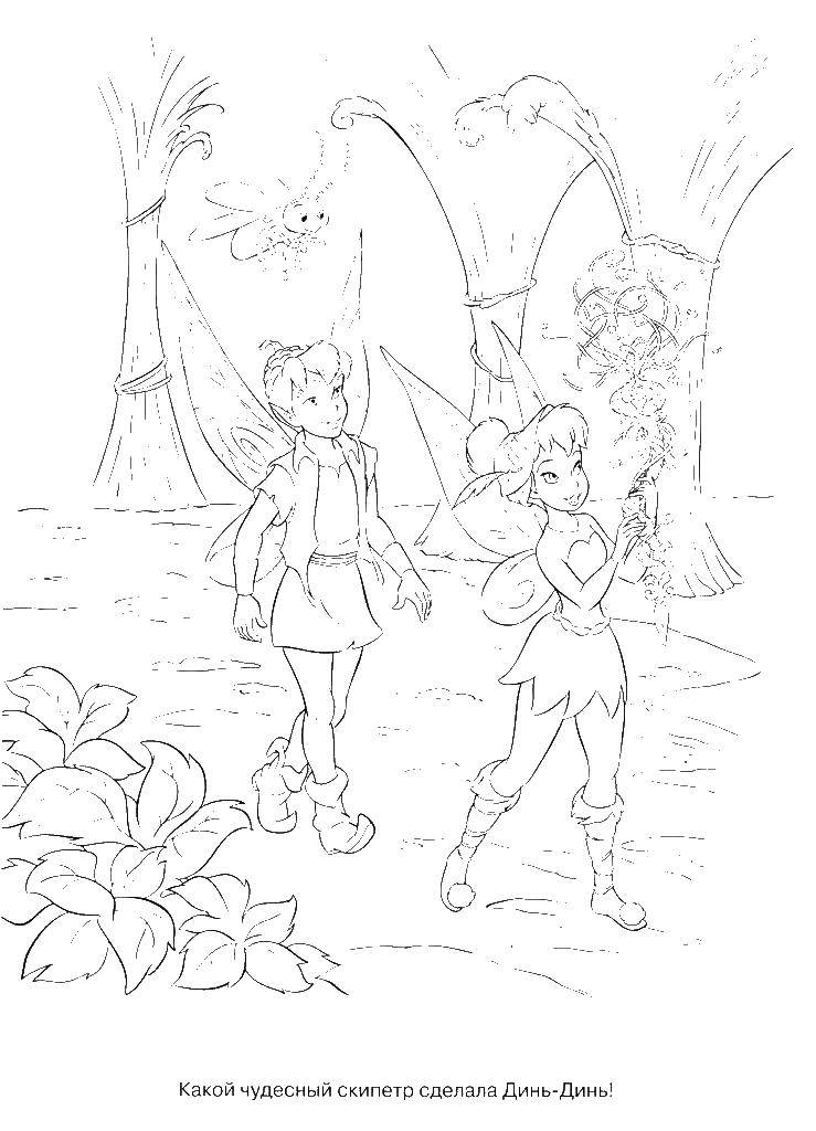 Coloring Tinker bell and Terence. Category fairies. Tags:  fairies Dingding, Terence.