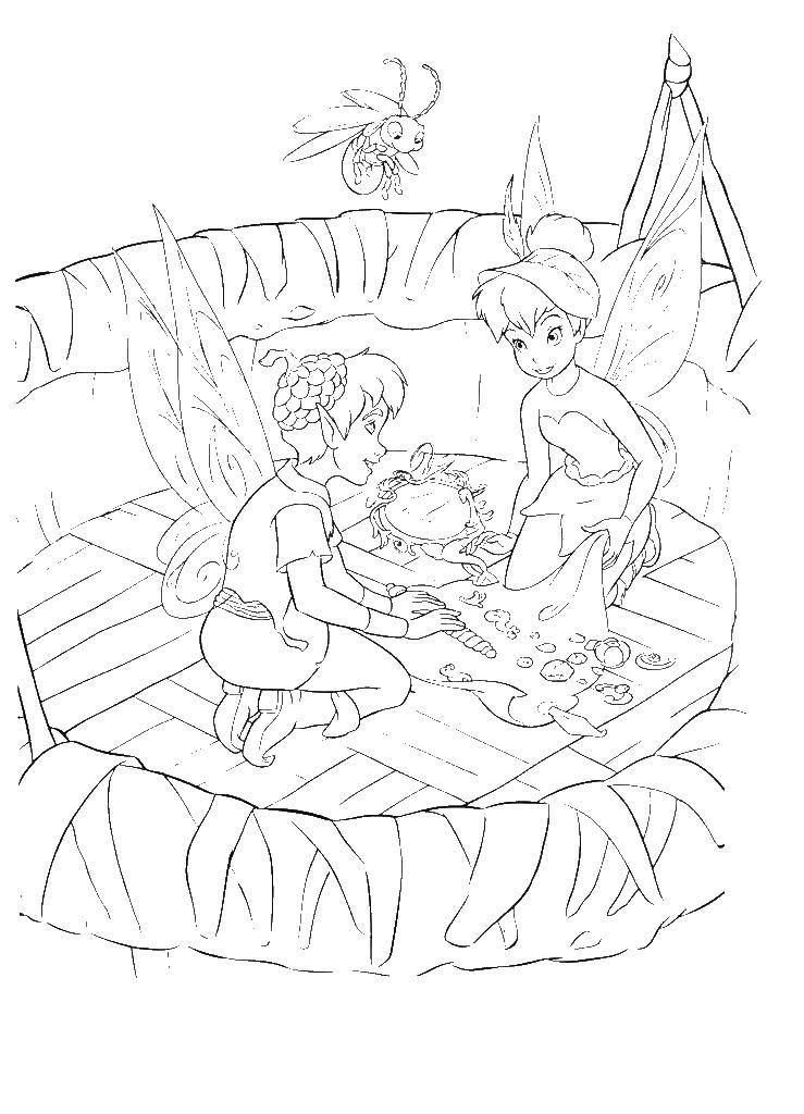 Coloring Tinker bell and Terence. Category fairies. Tags:  fairy, Dindin, Terence.