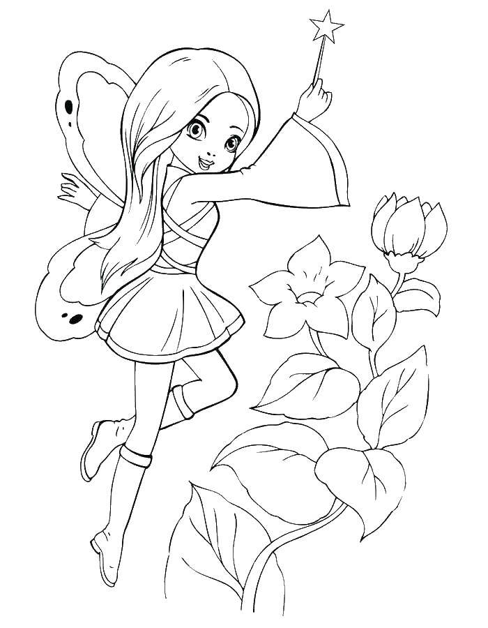 Coloring Fairy. Category fairies. Tags:  fairy.