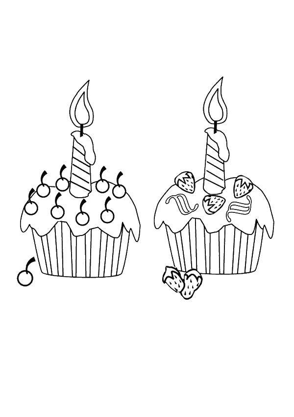Coloring Two cake. Category cakes. Tags:  cakes.
