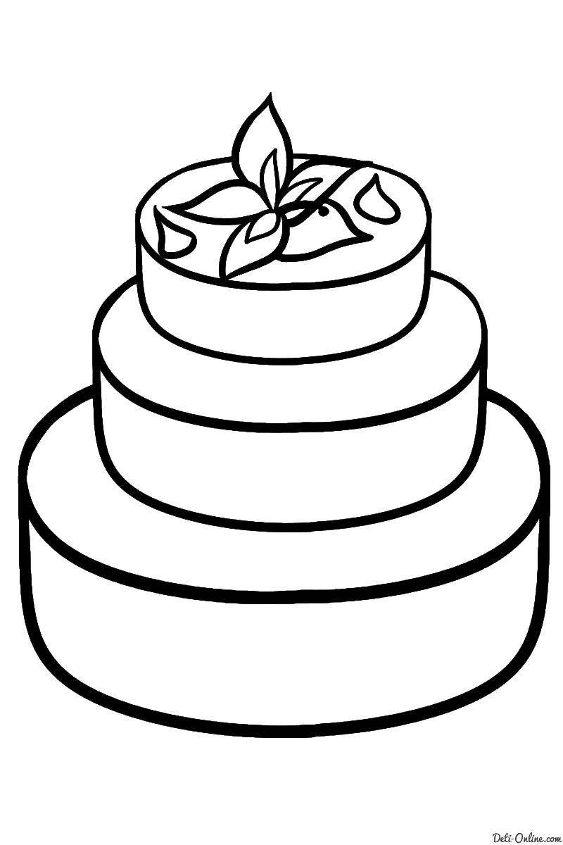 Название: Раскраска Торт трех уровневый. Категория: торты. Теги: торт.
