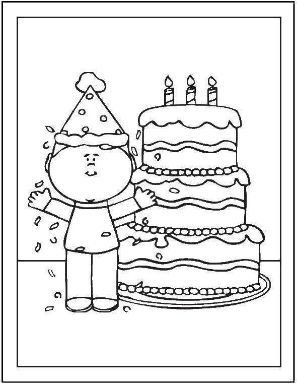 Розмальовки  Величезний торт. Завантажити розмальовку Торт, їжа, свято.  Роздрукувати ,торти,