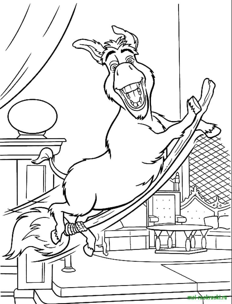 Coloring Funny donkey from Shrek. Category Disney coloring pages. Tags:  Disney, Shrek, Donkey.