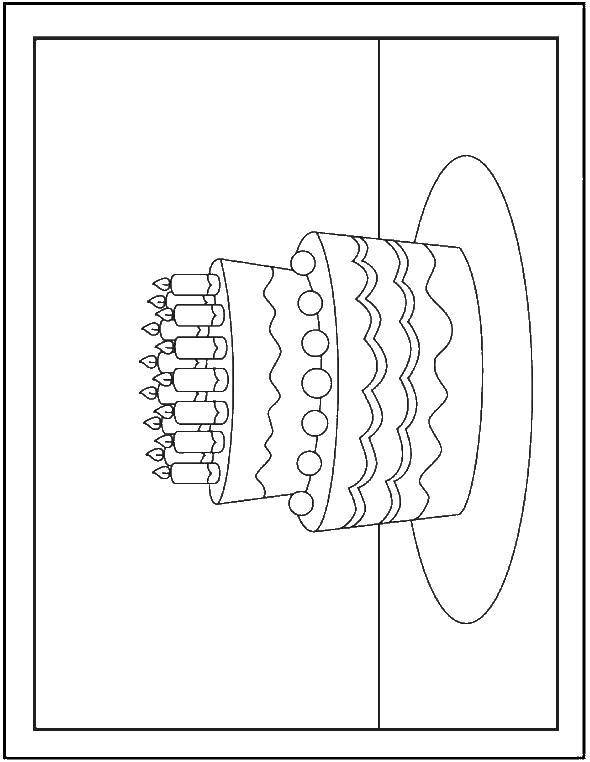 Coloring Delicious cake. Category cakes. Tags:  Cake, food, holiday.