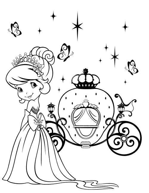Coloring Near Cinderella carriages. Category Cartoon character. Tags:  Cartoon character, Cinderella.