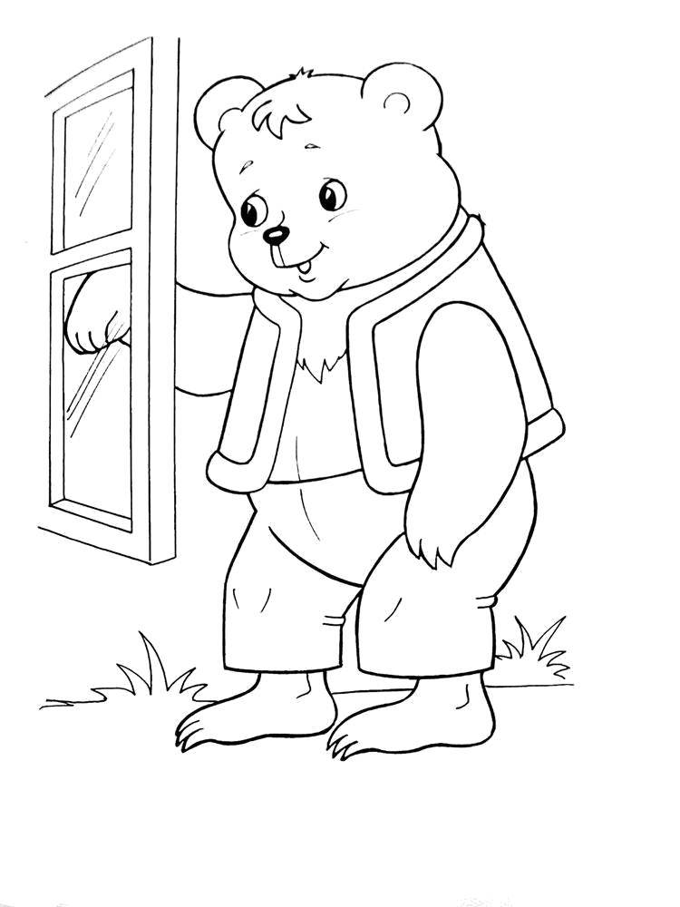 Coloring Bear came into the chamber. Category tale Teremok. Tags:  Tale, Teremok.