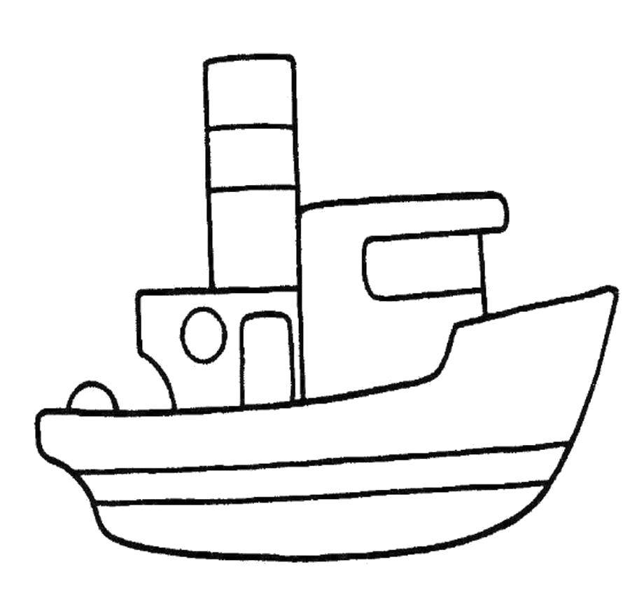 Coloring Steamer. Category simple coloring. Tags:  Steamship.