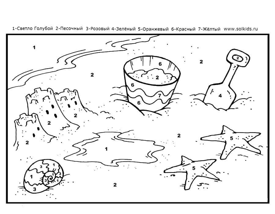 Название: Раскраска Песочница. Категория: Раскраски для малышей. Теги: Песочница.