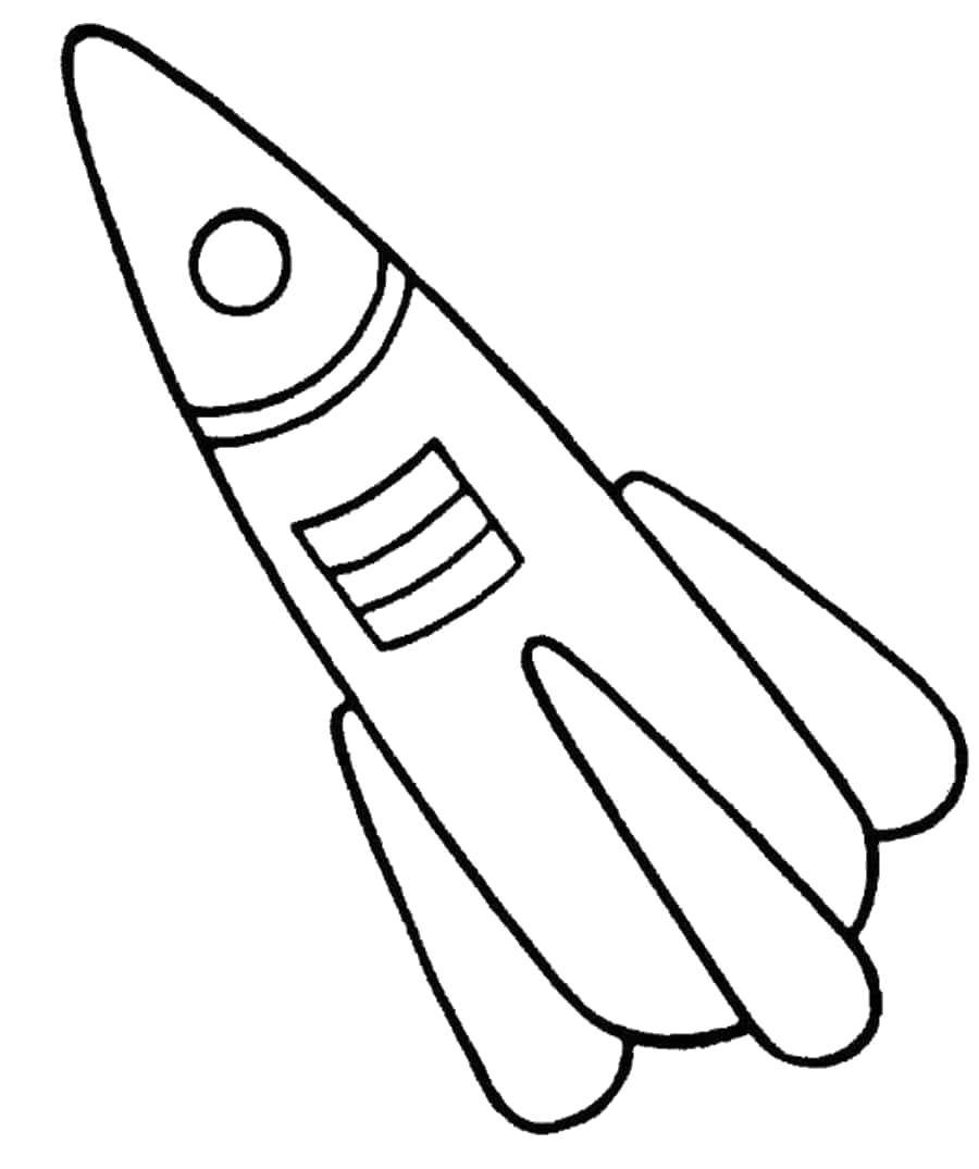 Coloring The rocket flies in space. Category simple coloring. Tags:  Space, rocket, stars.