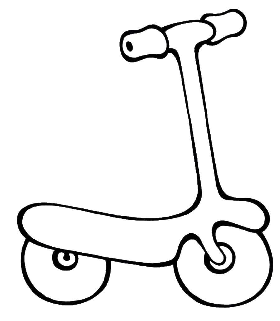 Coloring Scooter. Category simple coloring. Tags:  Scooter.