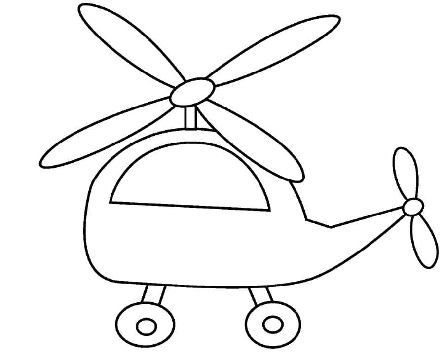 Название: Раскраска Вертолётик. Категория: простые раскраски. Теги: Вертолёт.
