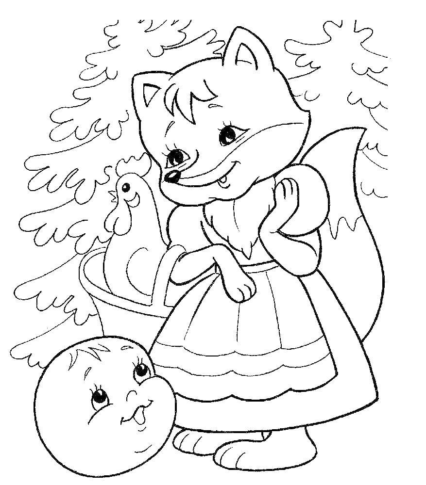 Coloring The Fox and the gingerbread man. Category gingerbread man . Tags:  Fairy Tales, Gingerbread Man.