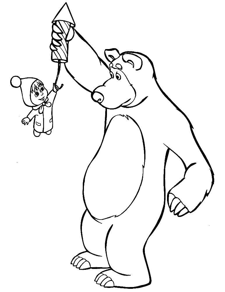 Coloring Masha and the bear and squib. Category Masha and the bear. Tags:  Masha, Bear.