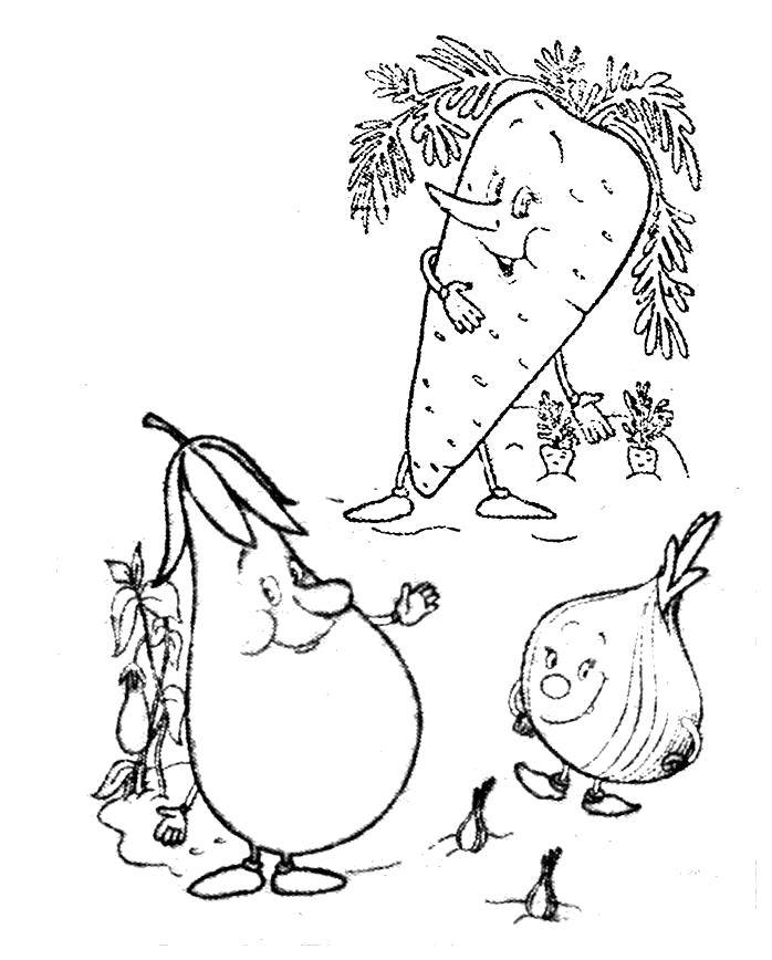 Coloring Funny vegetables. Category Fairy tales. Tags:  Fairy tales.