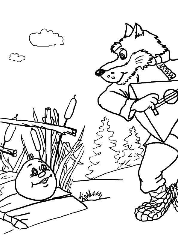 Coloring The wolf and the gingerbread man. Category gingerbread man . Tags:  Fairy Tales, Gingerbread Man.
