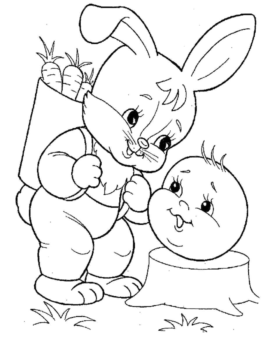 Coloring Bunny and gingerbread man. Category gingerbread man . Tags:  Fairy Tales, Gingerbread Man.